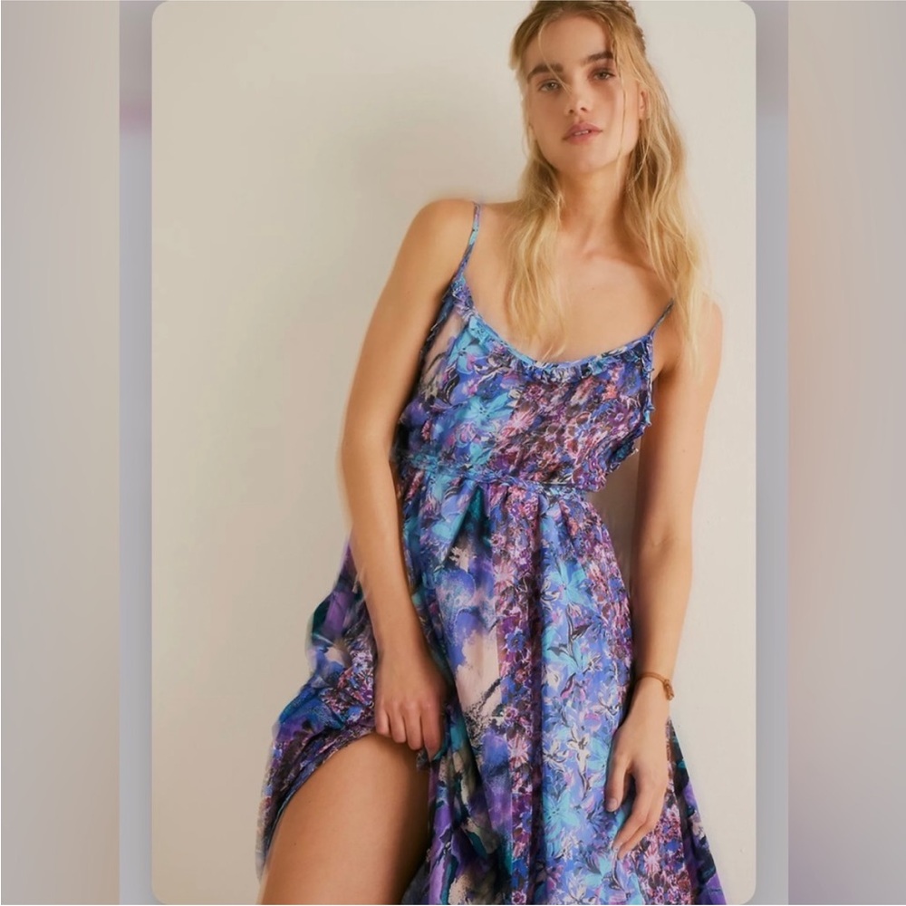 Free People Blue & Purple Floral Maxi Dress
New, never worn.  Wrong size for me. - Picture 2 of 6